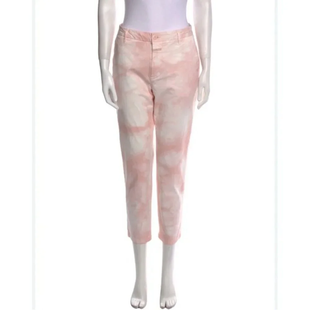 NWOT CLOSED Women's Pants 28 JACK Tye Dye Straight Leg‎ PIMA COTTON Pink
